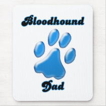 Bloodhound Dad Blue Pawprint  mousepads
