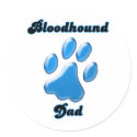 Bloodhound Dad Blue Pawprint - Sticker by GreyWolfCreation Bloodhound Dad Blue Pawprint - Sticker