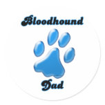Bloodhound Dad Blue Pawprint  - Sticker