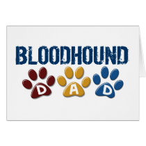 BLOODHOUND DAD Paw Print Greeting Card