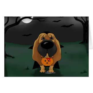 Bloodhound Halloween Vampire Greeting Cards