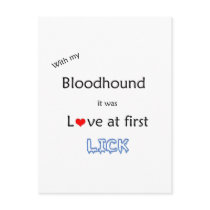 Bloodhound Love at First Lick postcards by GreyWolfCreation Bloodhound Love at First Lick postcards