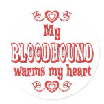 BLOODHOUND Love Round Sticker