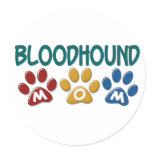 BLOODHOUND MOM Paw Print Round Sticker