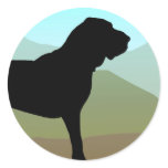 Bloodhound Mountains Round Stickers