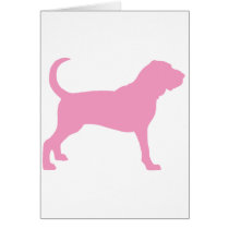 Bloodhound (pink) greeting card