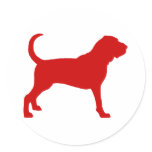 Bloodhound (red) round sticker