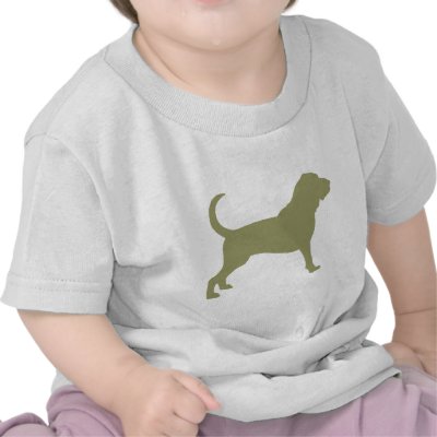Bloodhound (sage green) t-shirts by dogsandhorses