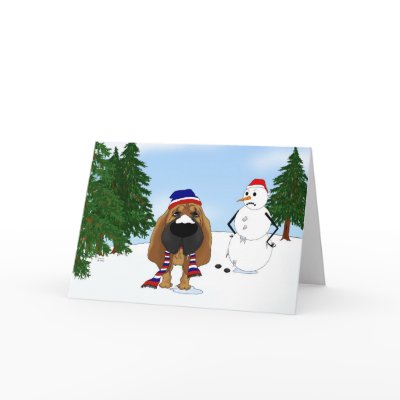 Bloodhound Winter Scene Cards by NothinButtDogs