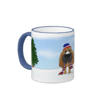 Bloodhound Winter Scene Mug
