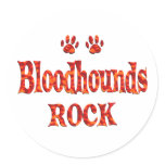 Bloodhounds Rock Round Stickers