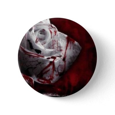 Bloodstained White Rose Pin by LLawliet79