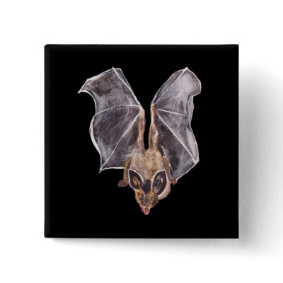 "Bloodthirsty Bat" Square Button by jaartist28