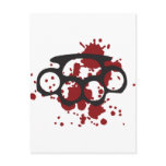 bloody brass knuckles post card