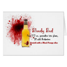 Bloody Bud Drink Recipe Greeting Card