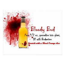 Bloody Bud Drink Recipe Post Card