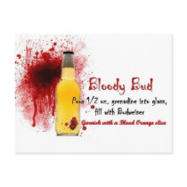 Bloody Bud Drink Recipe Post Card