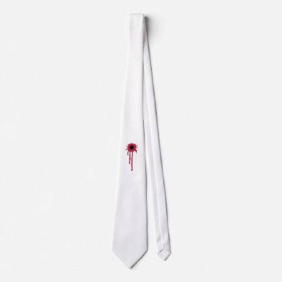 BLOODY BULLET HOLE CUSTOM TIE by blueinc123