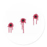 BLOODY BULLET HOLES ROUND STICKER
