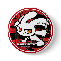 BLOODY BUNNY BUTTON by 2spotcommunications BLOODY BUNNY BUTTON