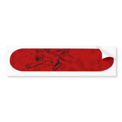 Bloody Cat Bumper Stickers by Shuen_Walter
