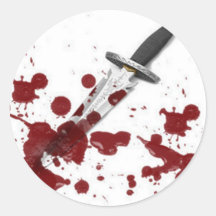 Bloody Dagger Round Sticker
