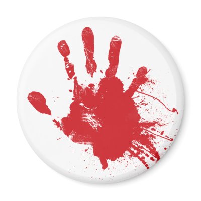 Bloody Handprint Magnet by digitalfire