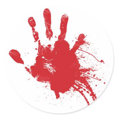 Bloody Handprint Sticker by digitalfire