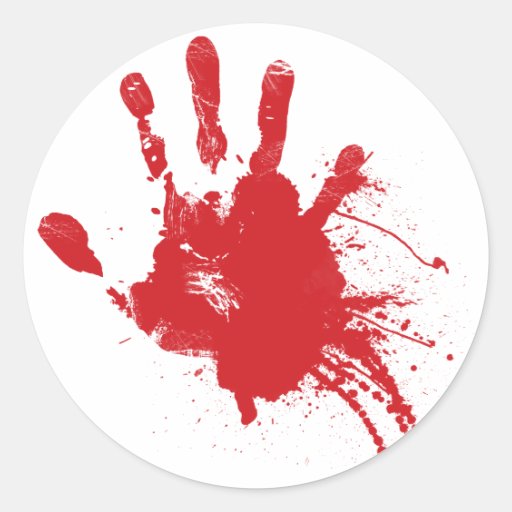 Bloody Handprint Sticker Zazzle