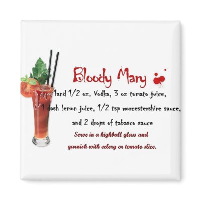 Bloody Mary Drink Recipe Magnets by VampOut