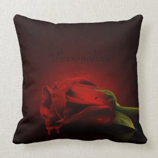 Bloody Red Rose Personalized Throw Pillow mojo_throwpillow