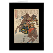 Bloody Samurai in Full Armor on a Horse c.1848 Cards