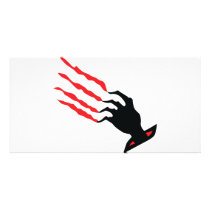 bloody Scratch hand Personalized Photo Card