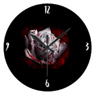 Bloody White Rose Wall Clocks