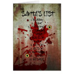Bloody Zombie Santa Claus Cards