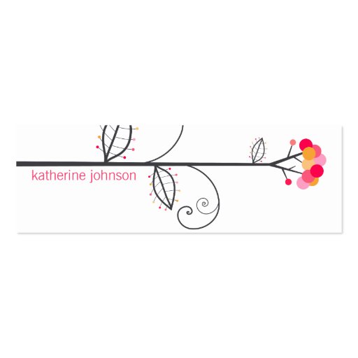 Bloom Tree Dots *07 Pink Whimsical Profile Card Business Card Templates (front side)