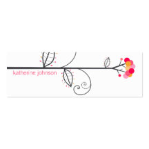 Bloom Tree Dots *07 Pink Whimsical Profile Card Business Card Templates