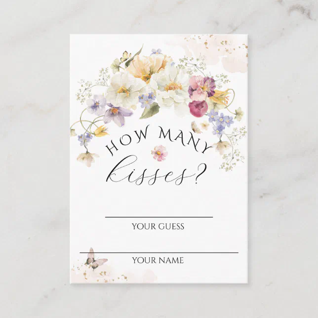 Bloom Wildflower Rustic Bridal Shower Game Enclosure Card Zazzle