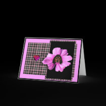 Blooming Beagle Pink Valentine's Day Card cards
