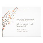 Blooming Branches Wedding Reception Card - Orange Custom Invitation