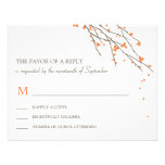 Blooming Branches Wedding RSVP Card - Orange Personalized Announcements