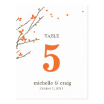 Blooming Branches Wedding Table Number Card Post Cards