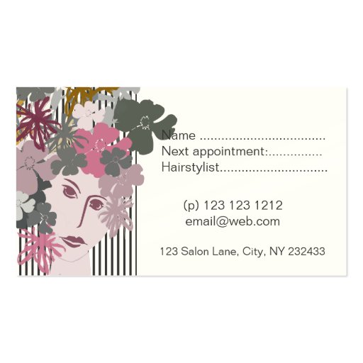 Blooming Goddess Unique Business Business Card (back side)