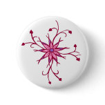 Blooming heart flower button