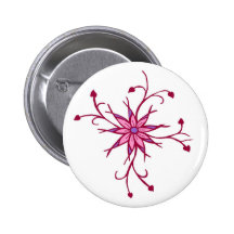 Blooming heart flower button
