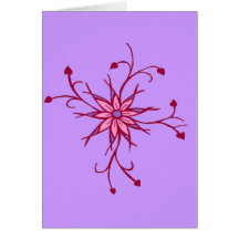 Blooming heart flower note card