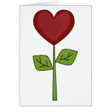 Blooming Heart Flower - Thank You Card
