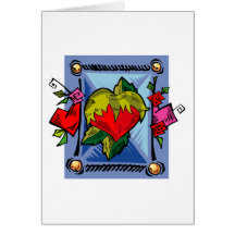 Blooming Heart Love Valentine Greeting Cards