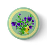 Blooming Hearts Easter Chick Button