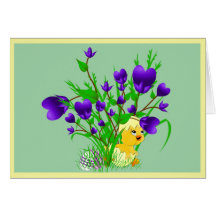 Blooming Hearts Easter Chick Card
